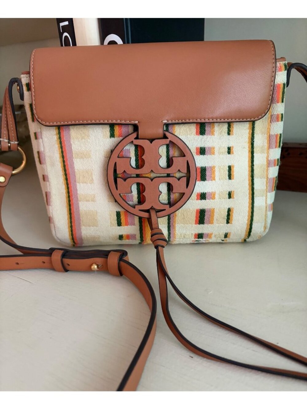 Tory Burch Miller Multi-Color Striped Crossbody Bag